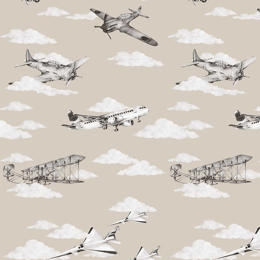Planes Sepia / Industrial Evolution 50cm x 280cm Wall Paper