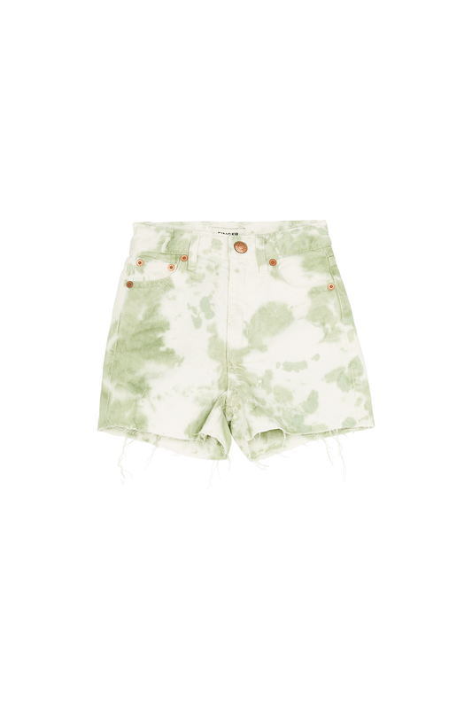 CHERRYL Pistache Tie & Dye - High Waist 5-Pocket Shorts | Women
