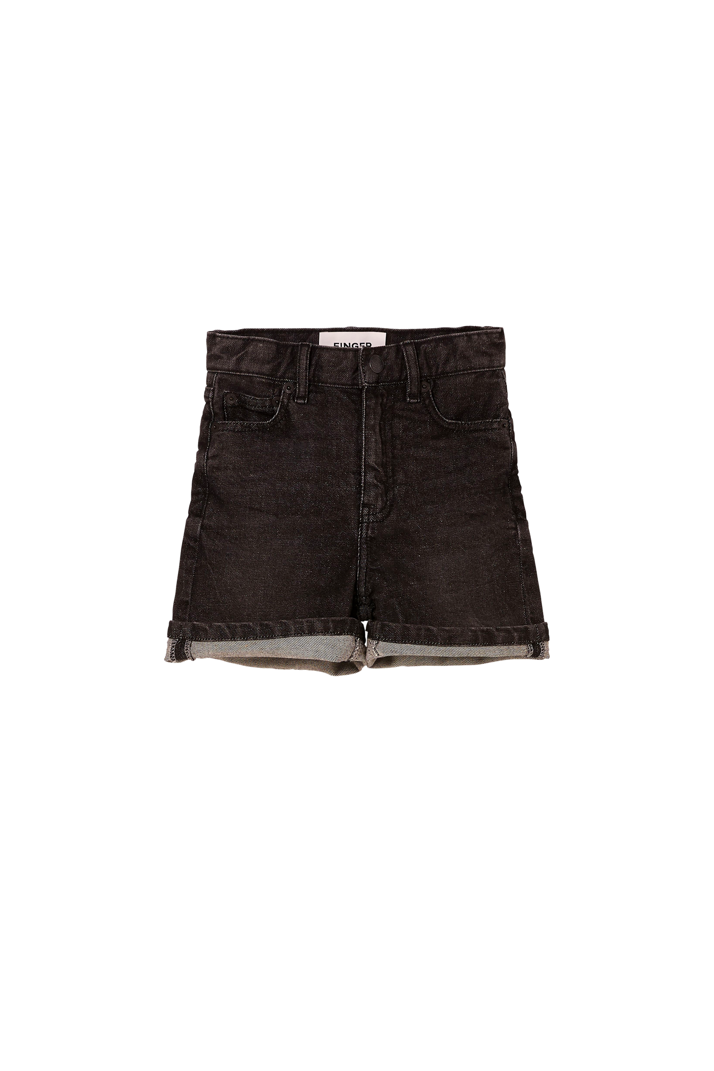 CHERRYL Snow Black - High Waist 5-Pocket Shorts