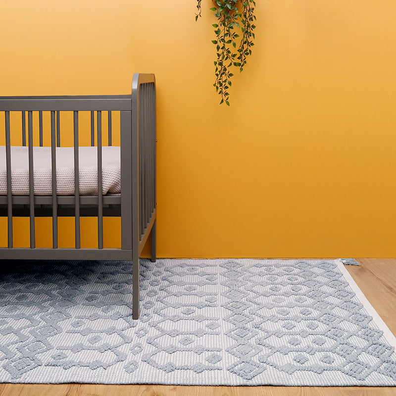 Gray and ecru children carpet