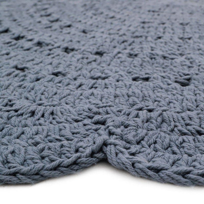 Alma blue gray crochet carpet