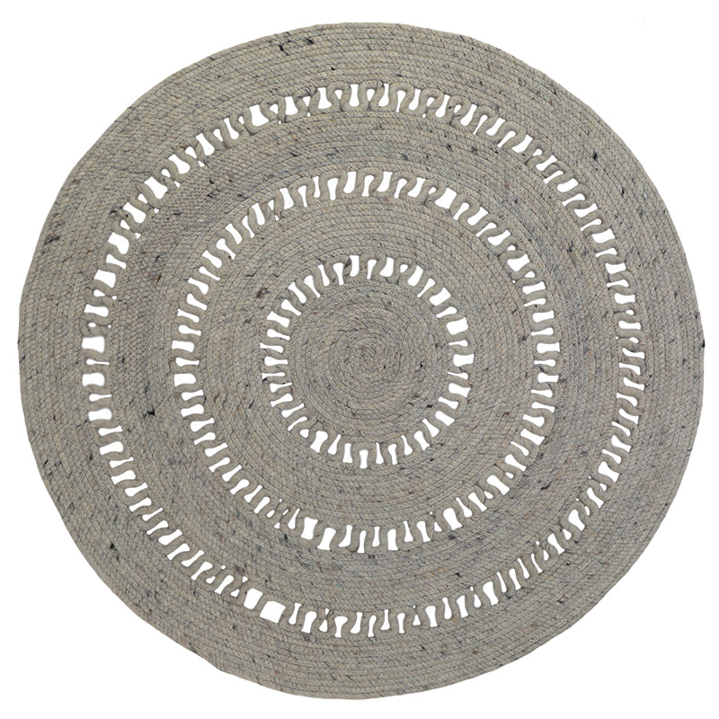 Bibek gray s perforated wool carpet
