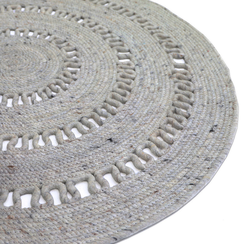 Bibek gray s perforated wool carpet