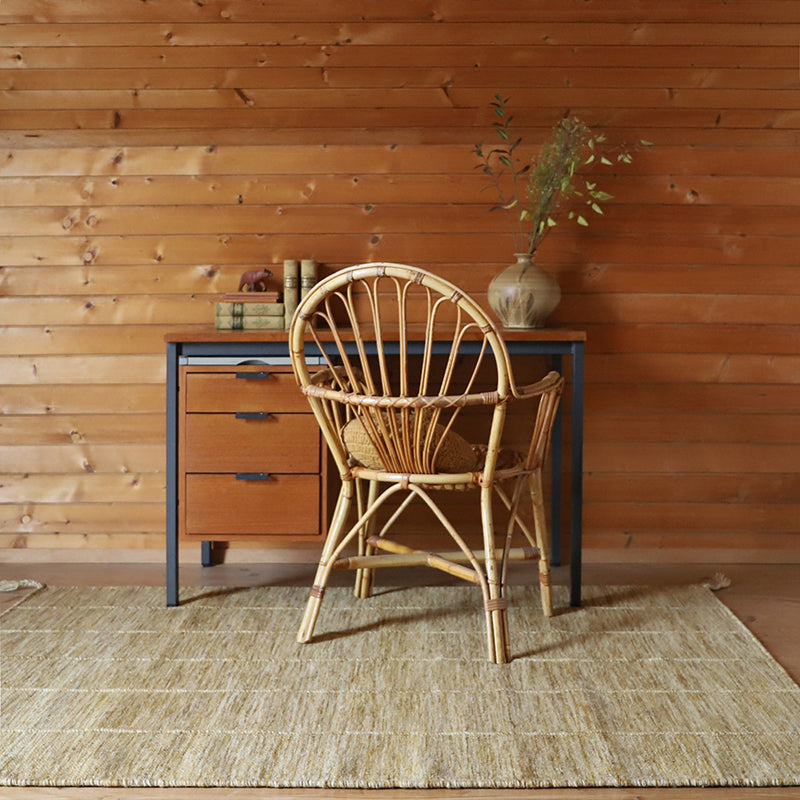 Lhena yellow brown contemporary wool carpet