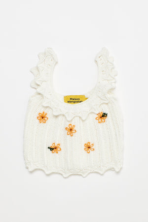 Crochet Top White Tops Maison Mangostan 