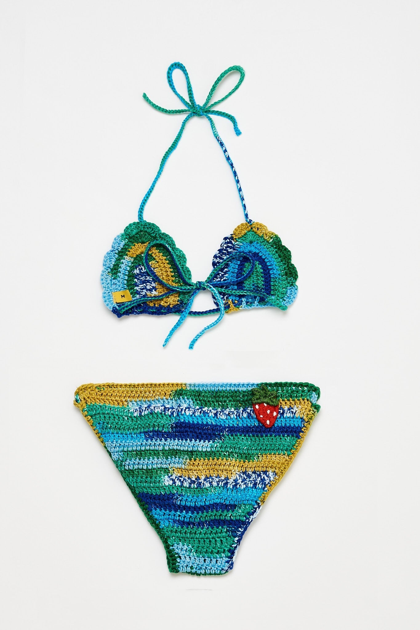 Crochet Bikini Blue Swimwear Maison Mangostan 