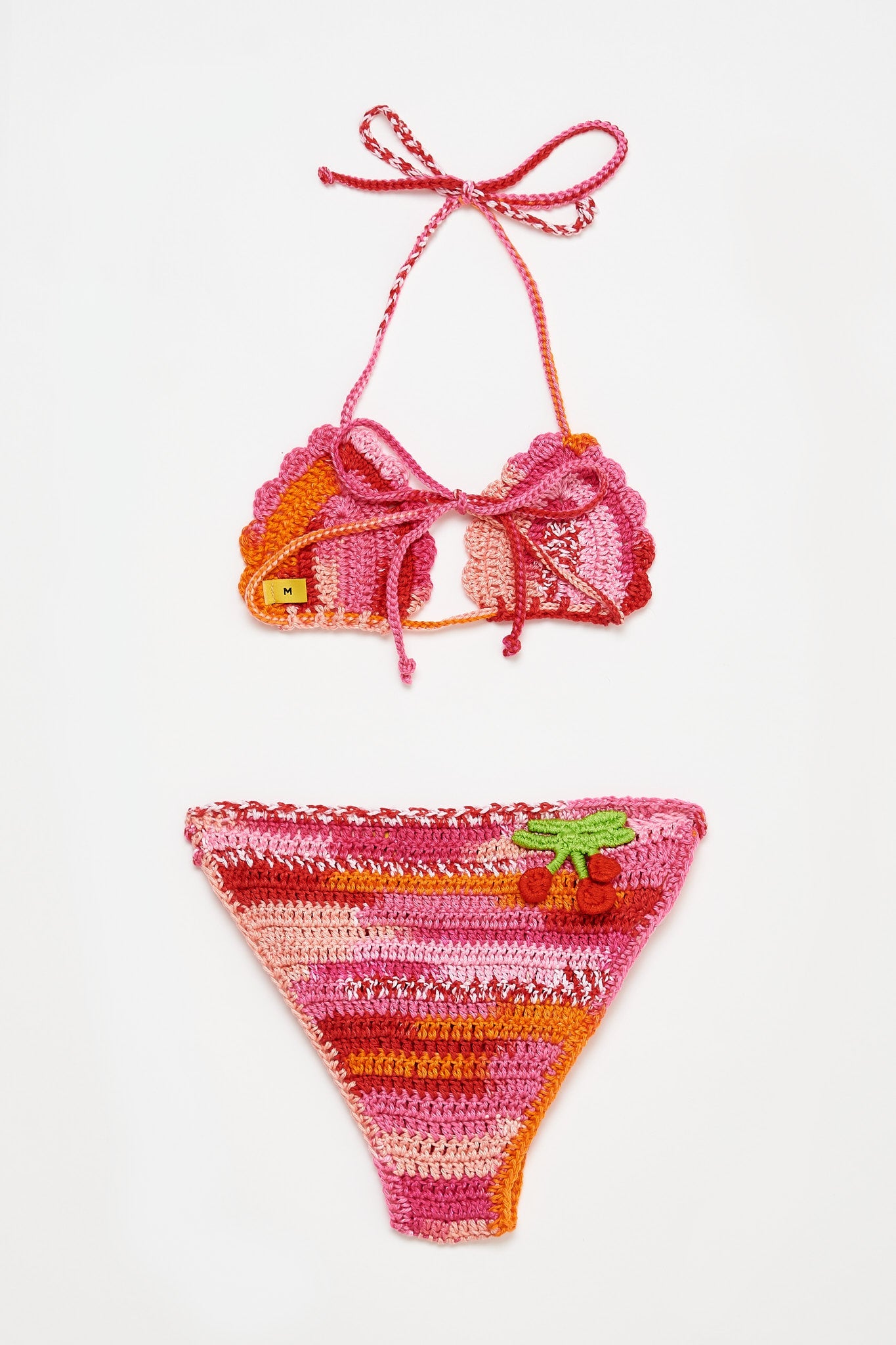 Crochet Bikini Orange Swimwear Maison Mangostan 