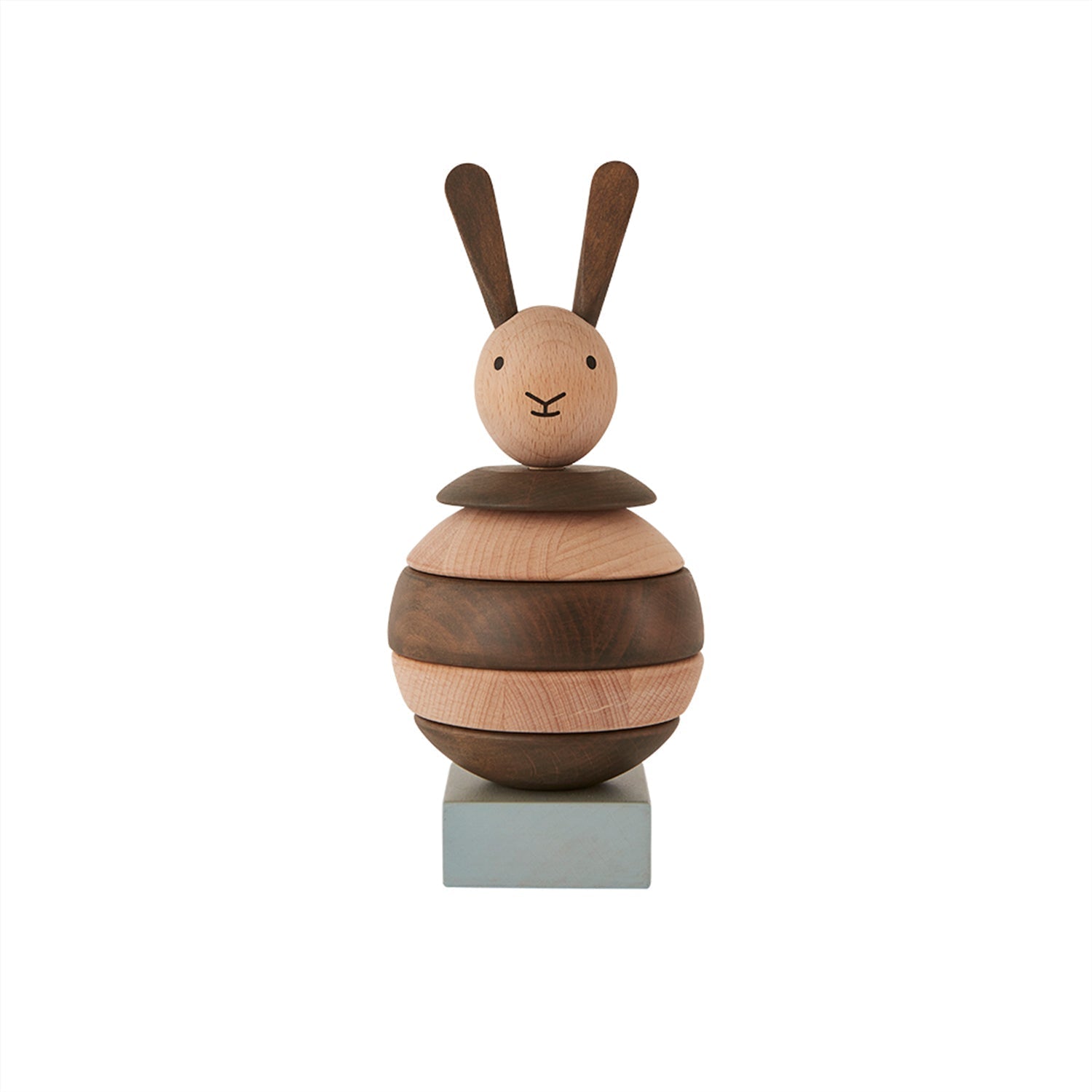 Wooden Stacking Rabbit - Nature / Dark Wooden Toy OYOY 