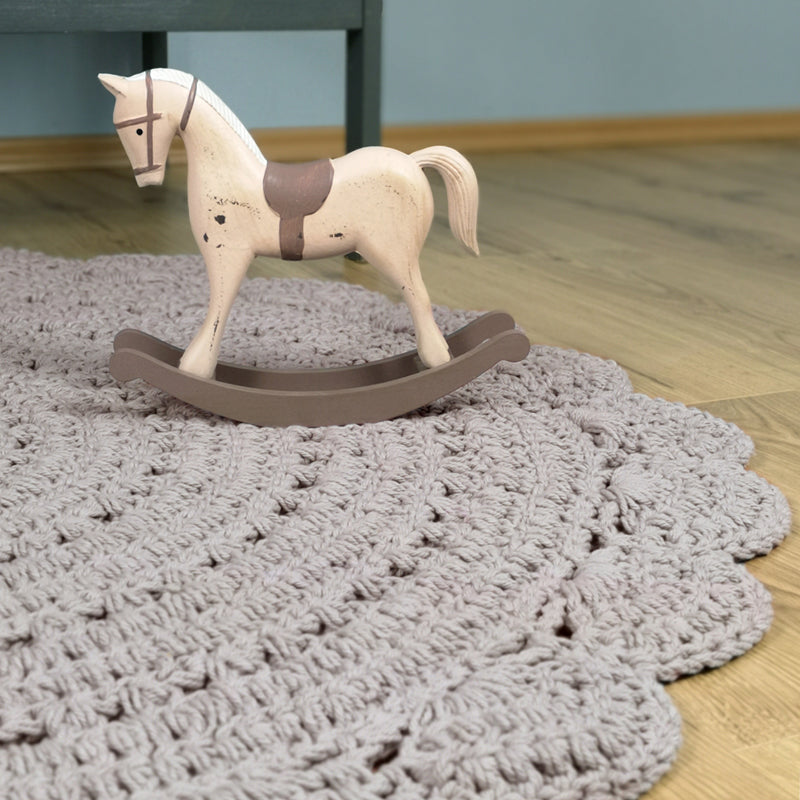 Alma Grey Crochet Child Carpet