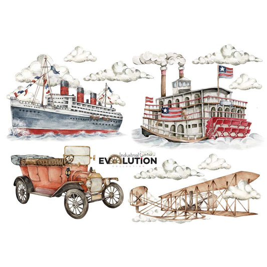 Retro Set / Industrial Evolution - Medium Wall Sticker