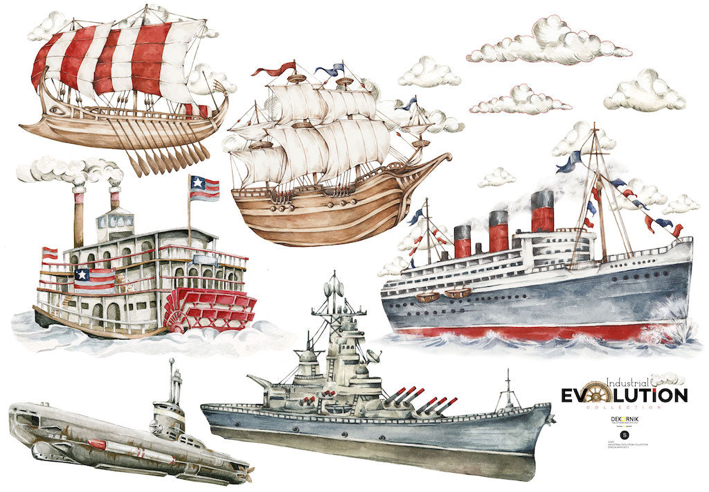 History of Ships / Industrial Evolution Wallpaper