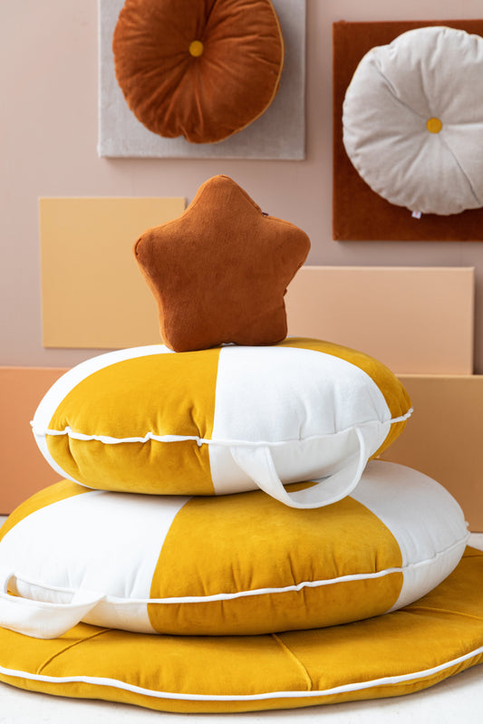 Mustard & White Cookie Beanbag