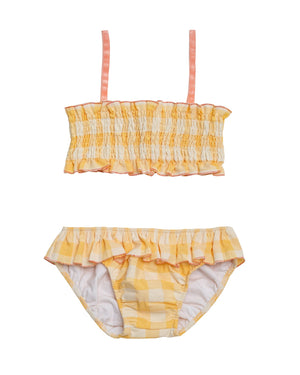 Apoline Bikini Gingham Yellow Swimwear Cosmosophie 