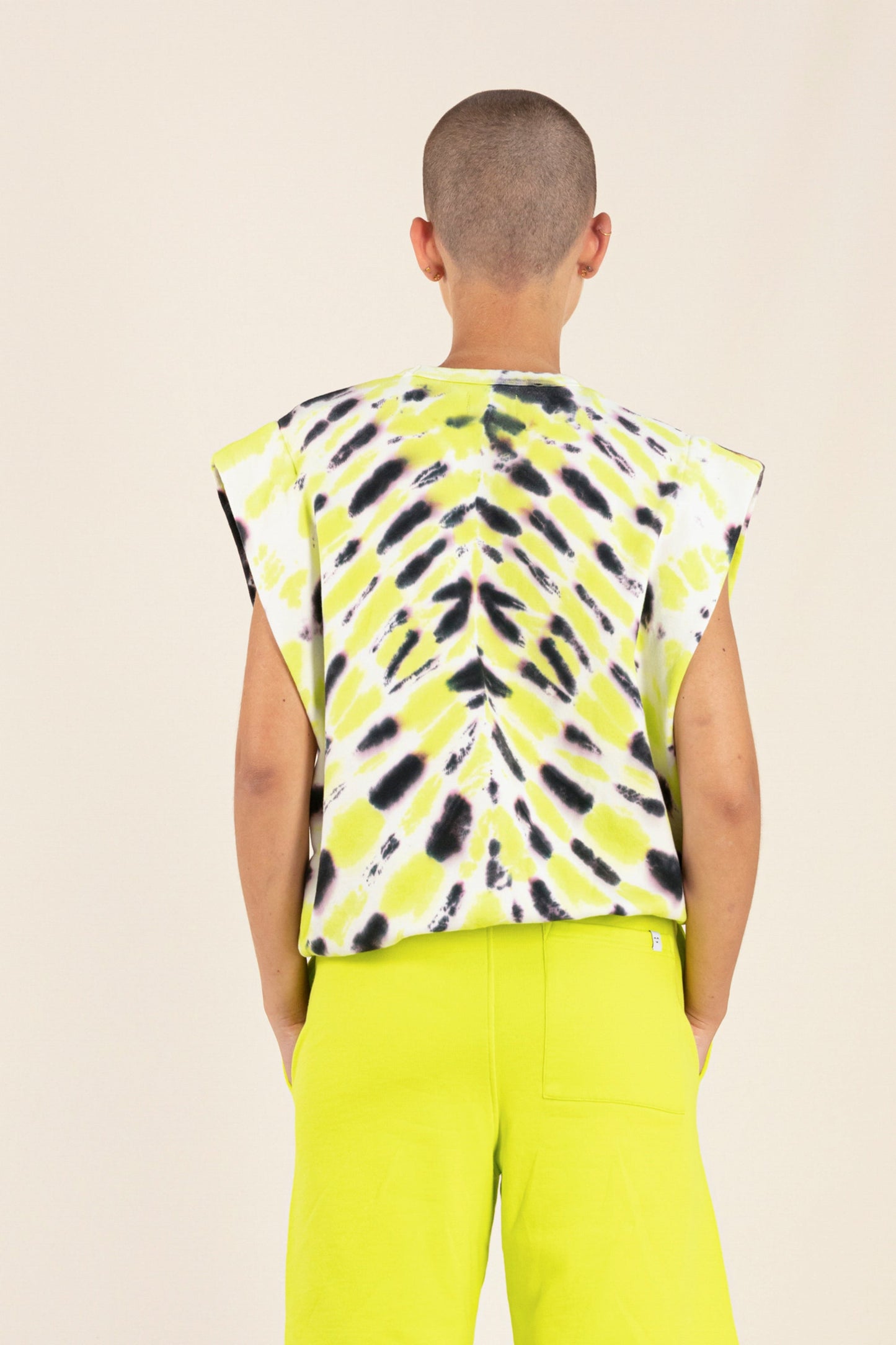 CAROL Fluo Lime Splash - Rounded Effect Sweater