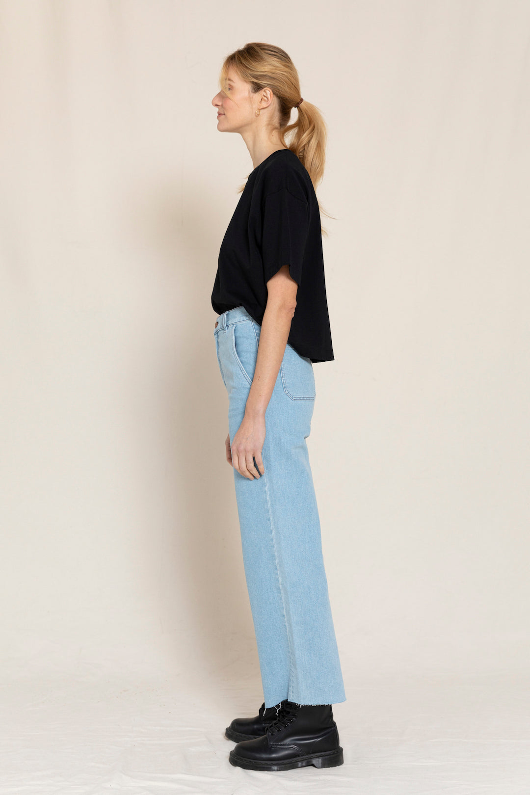 CHARLIE Bleached Blue - Loose Fit Cropped Jeans