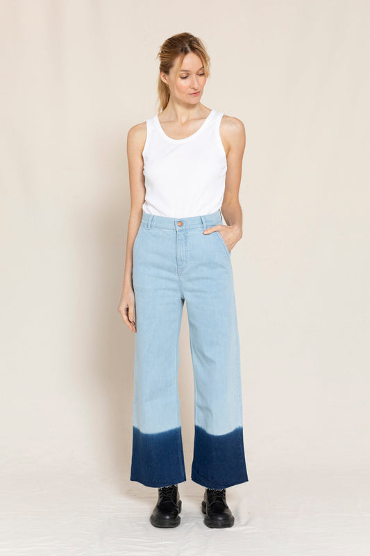 CHARLIE Super Bleached Bicolor - Loose Fit Cropped Jeans | Women