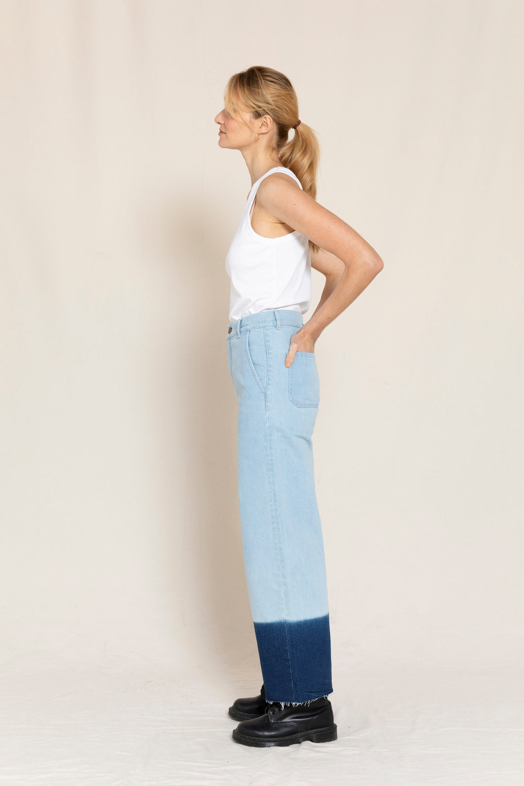CHARLIE Super Bleached Bicolor - Loose Fit Cropped Jeans | Women
