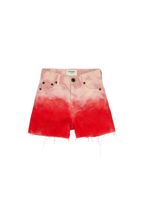 CHERRYL Paprika Tie & Dye - High Waist 5-Pocket Shorts
