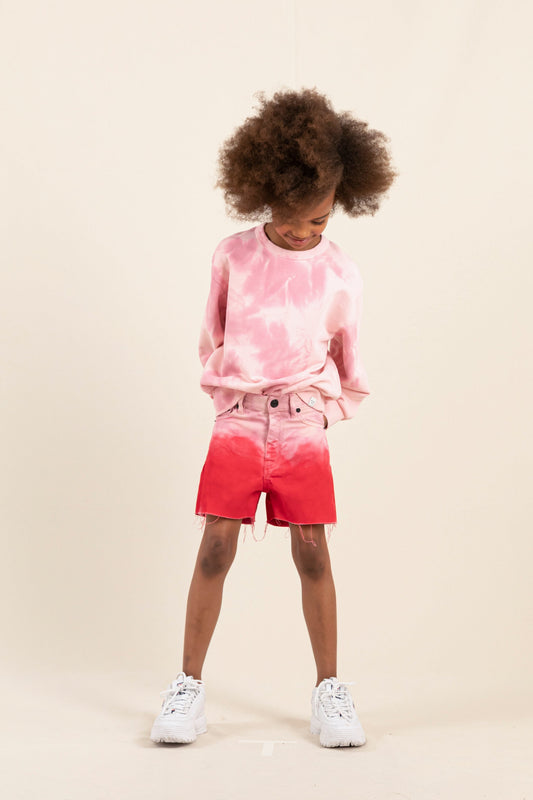 CHERRYL Paprika Tie & Dye - High Waist 5-Pocket Shorts | Women