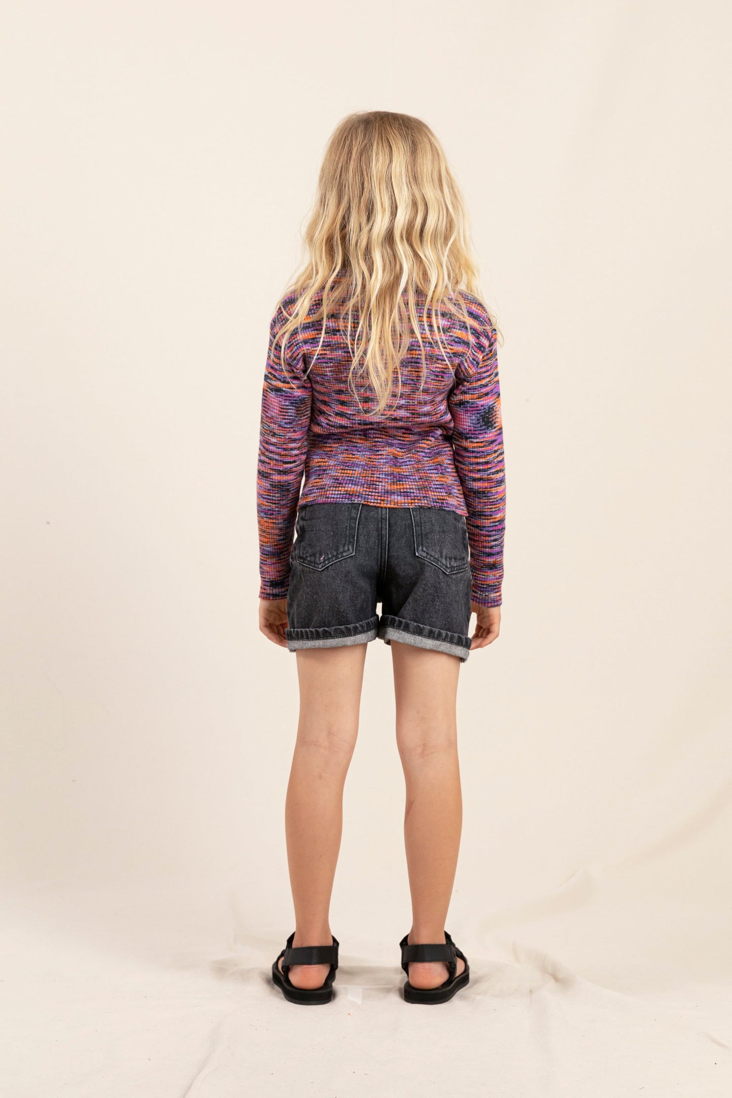 CHERRYL Snow Black - High Waist 5-Pocket Shorts | Women