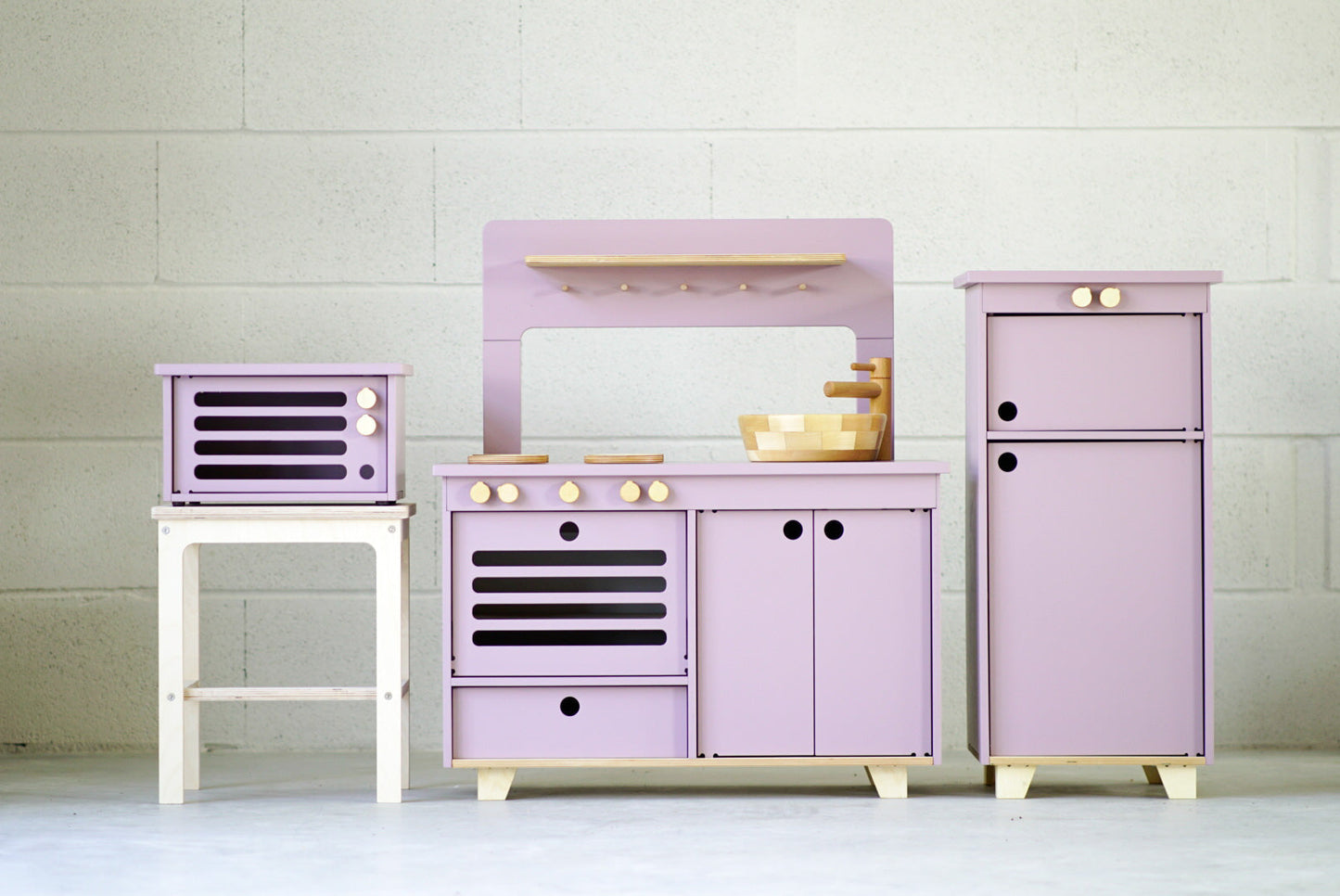 Lilac Wooden Play Kitchen Kids Room Furniture Midmini 