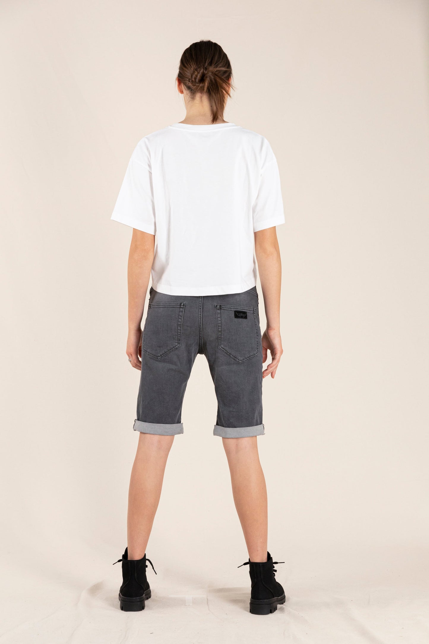 EDMOND Grey Denim - 5-Pocket Comfort Fit Shorts