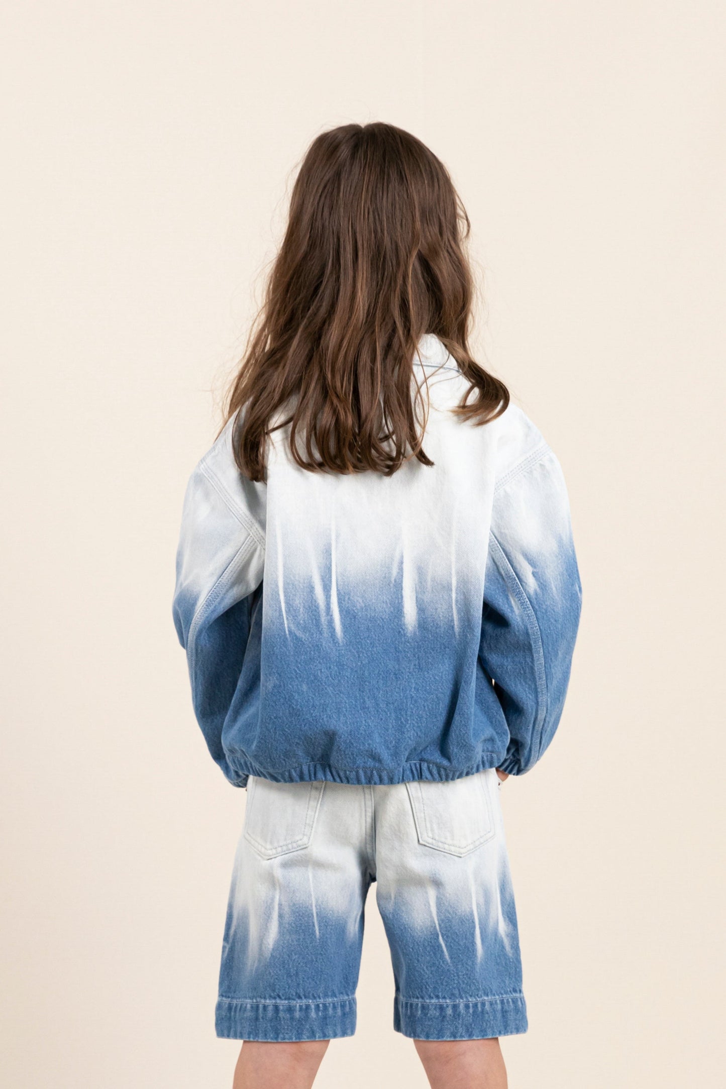 FLAME Bleached Blue Dip Dye - Oversized Fit Denim Jacket | Women
