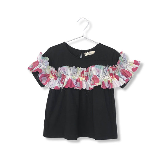 FLORAL RUFFLED TOP