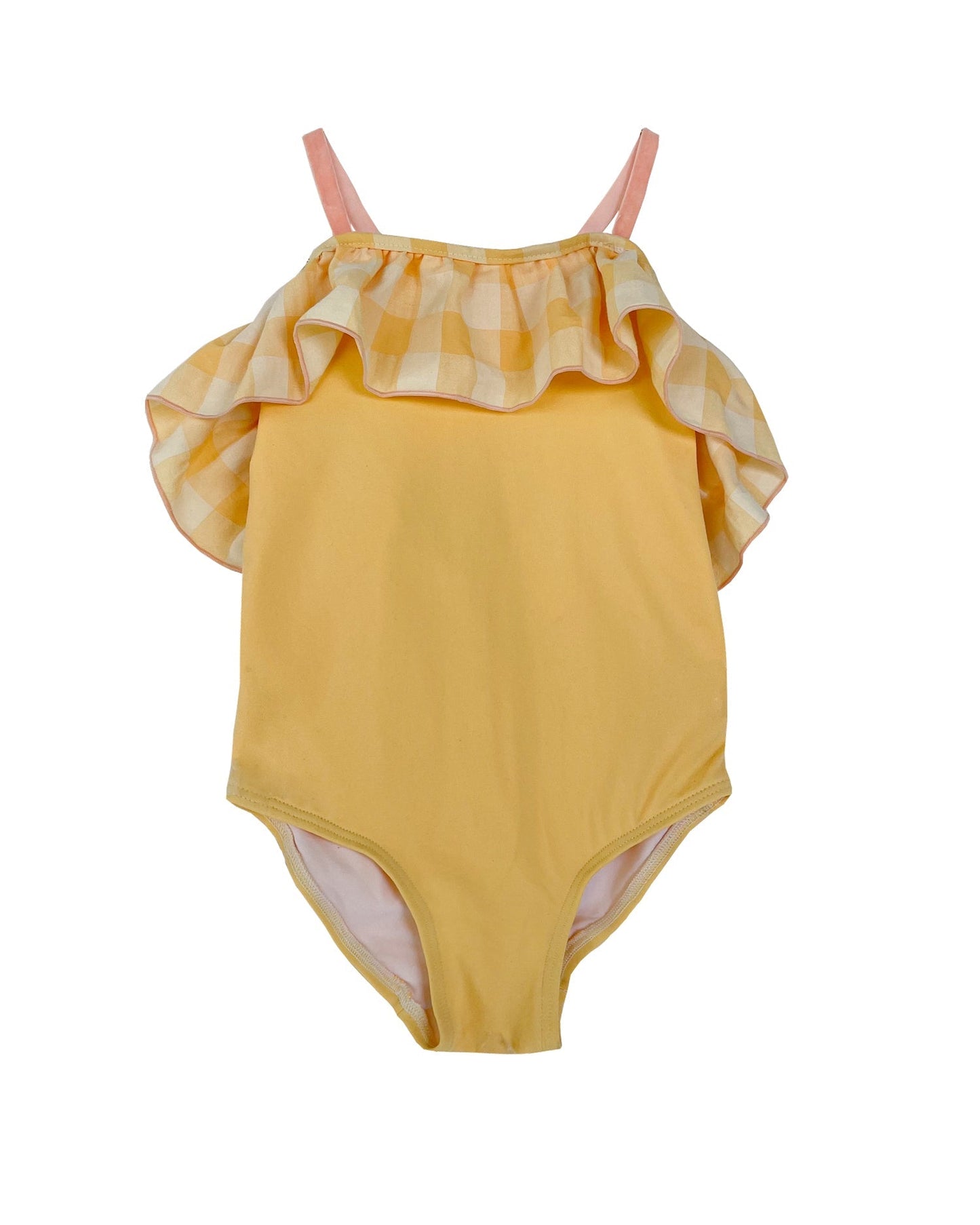 Joy Swimsuit Gingham Yellow Swimwear Cosmosophie 
