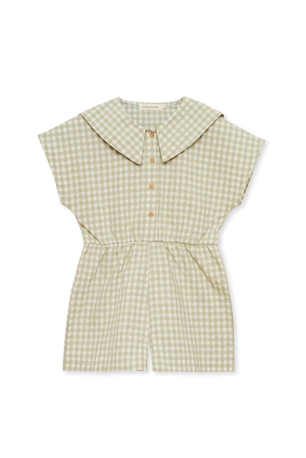 Beebe Overall Tea Green Checks Jumpsuits Jellymade 