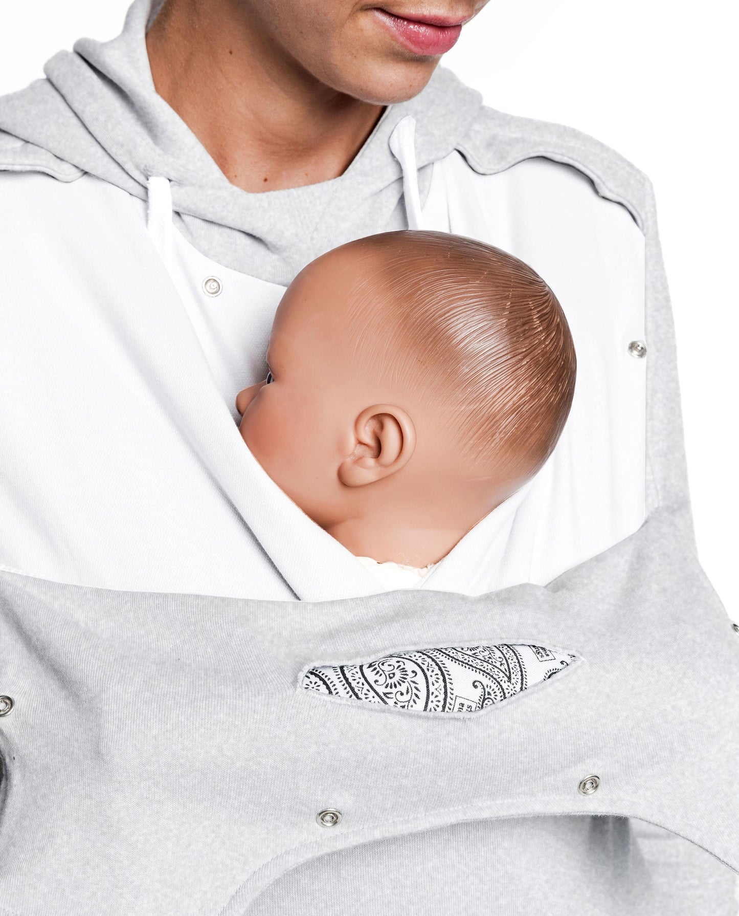 Baby carrier sweatshirt | Mama Plays | Heather grey Carriers Mama Hangs 