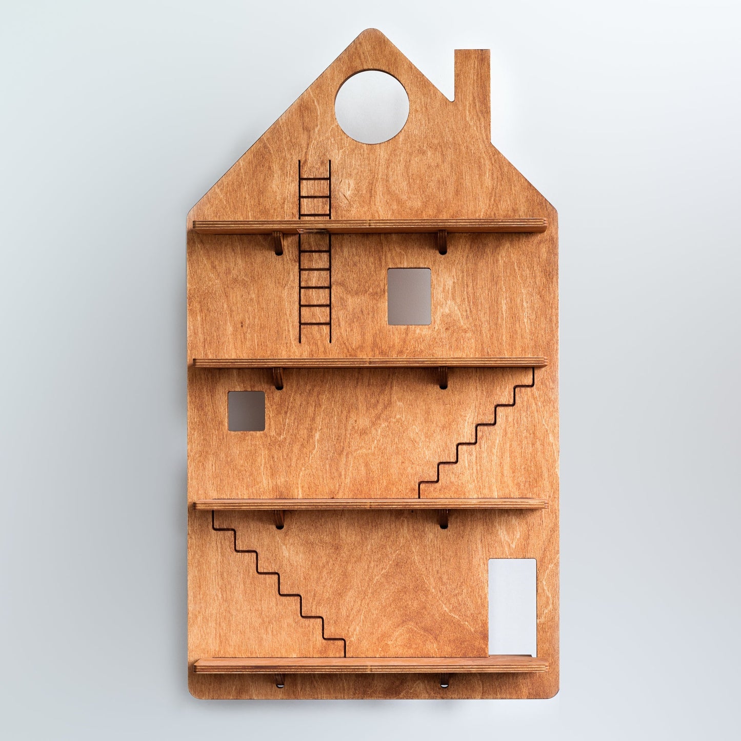 Play House Shelf – Wooden Hanging Wall Wallart Midmini 