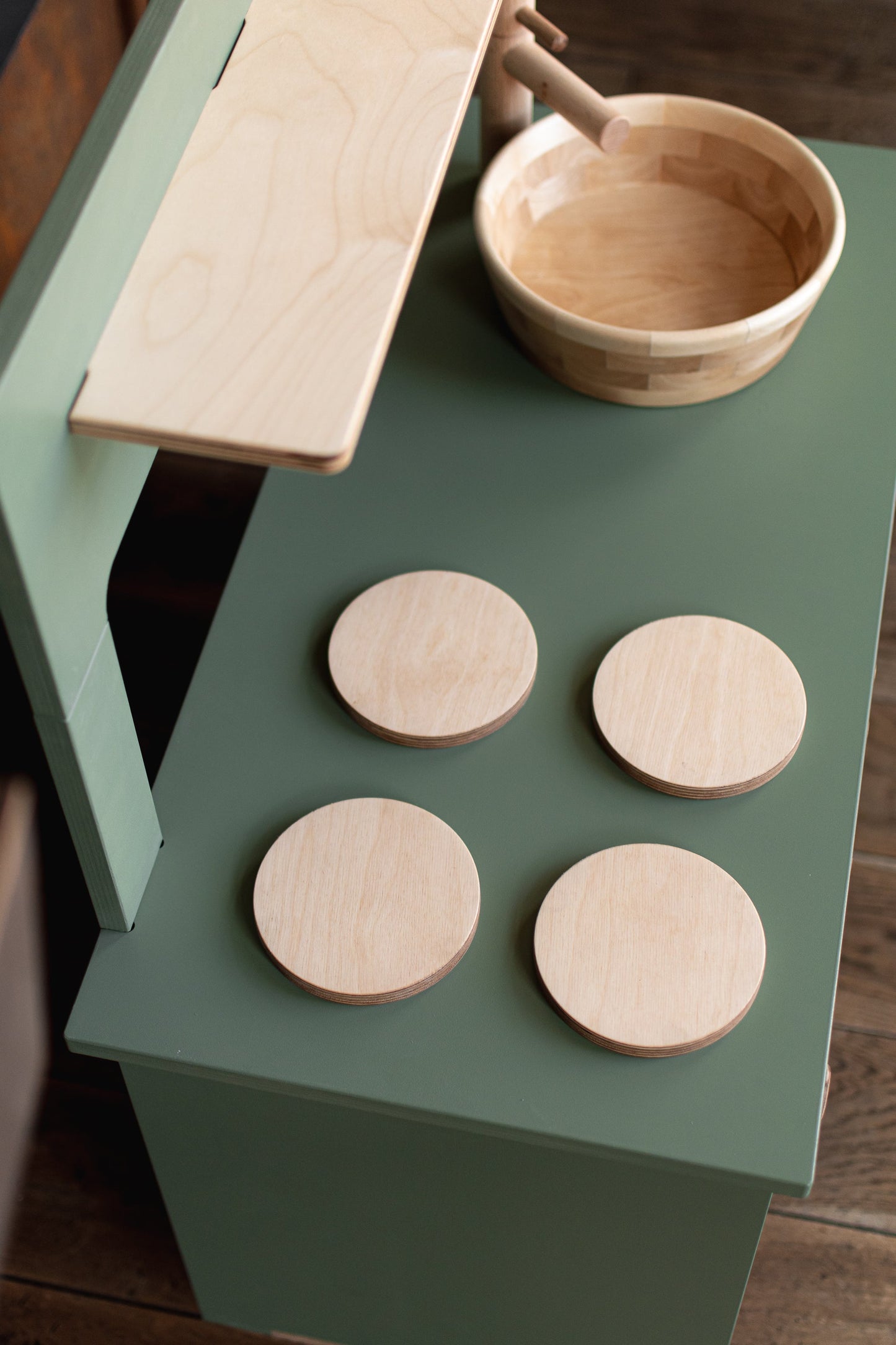 Dusty Green Wooden Play Kitchen Kids Room Furniture Midmini 