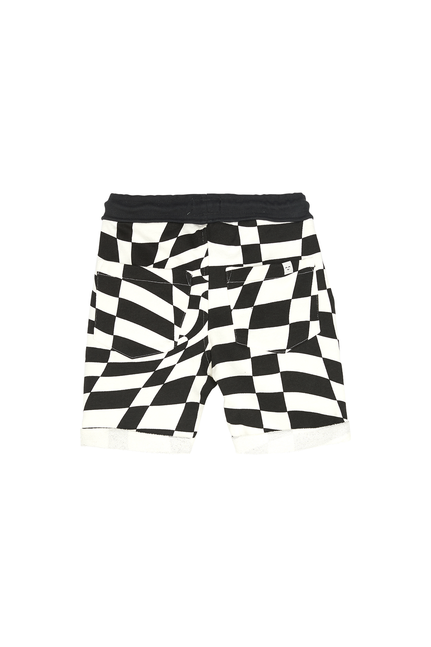 NEW GROUNDED Black Twisted Checkers - Bermuda Shorts