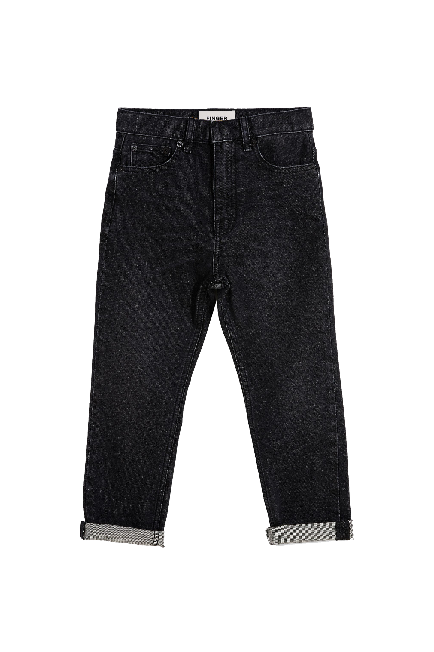OLLIBIS Black Denim - 5-Pocket Tapered Fit Jeans