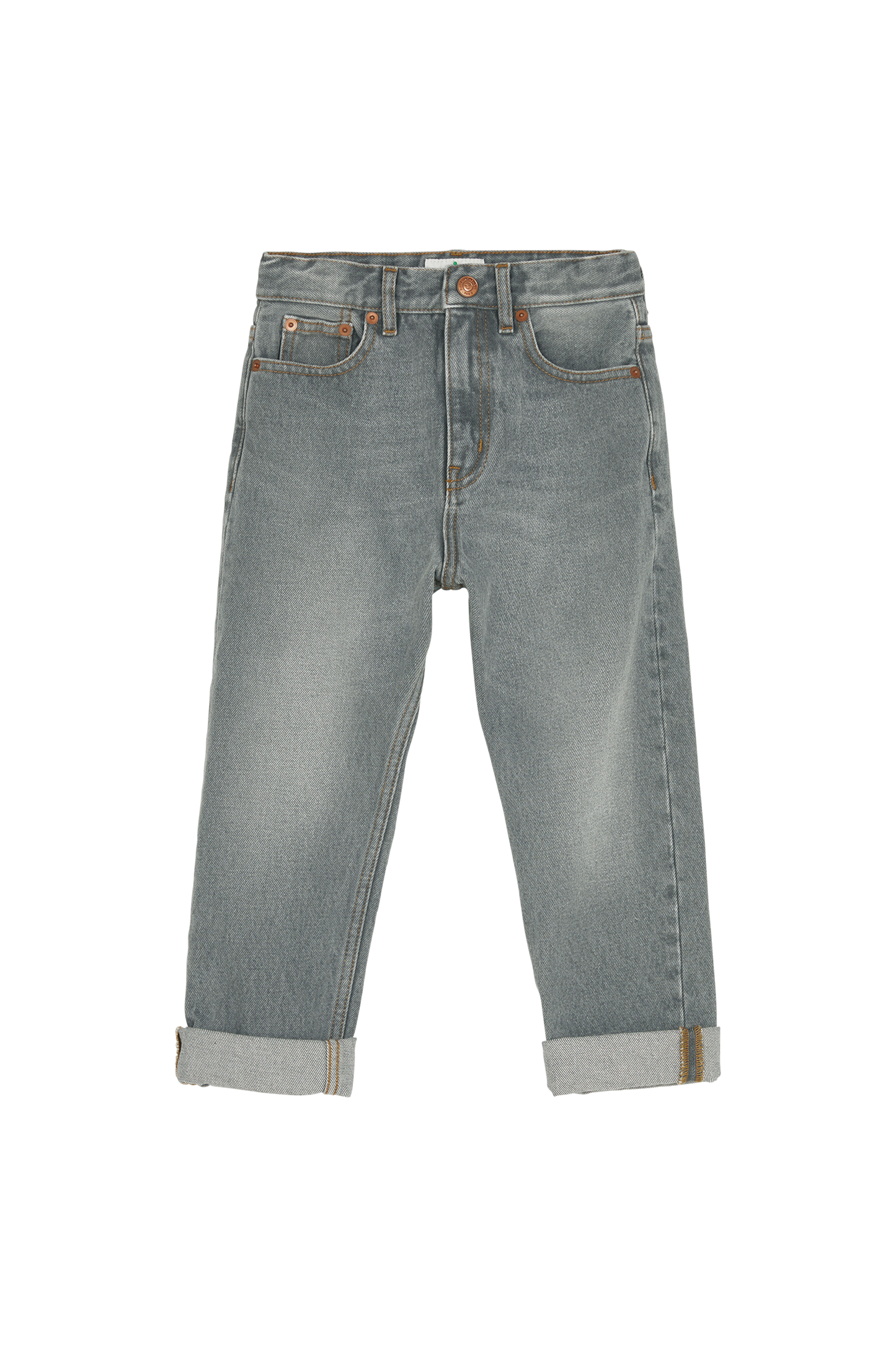 OLLIBIS Light Grey Denim - 5-Pocket Tapered Fit Jeans