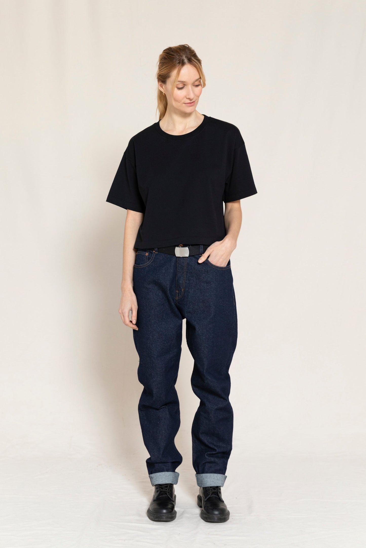 OLLIBIS Raw Denim Blue - 5-Pocket Tapered Fit Jeans | Women