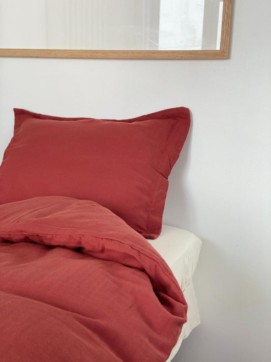 Alice - Terracotta organic cotton bedding set Bedding Bihan 