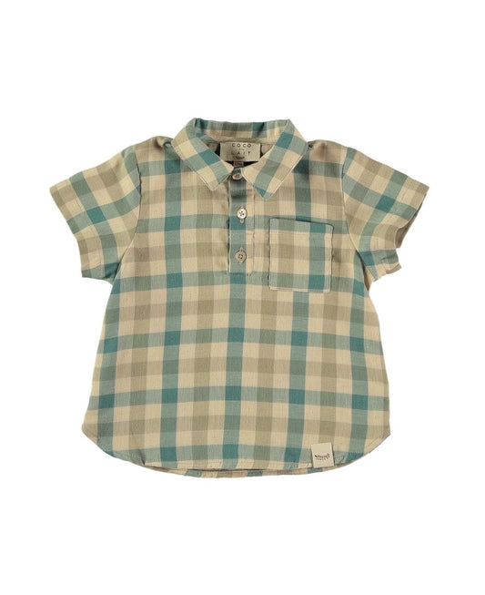 Moss agate woven baby shirt Tops Coco au lait 