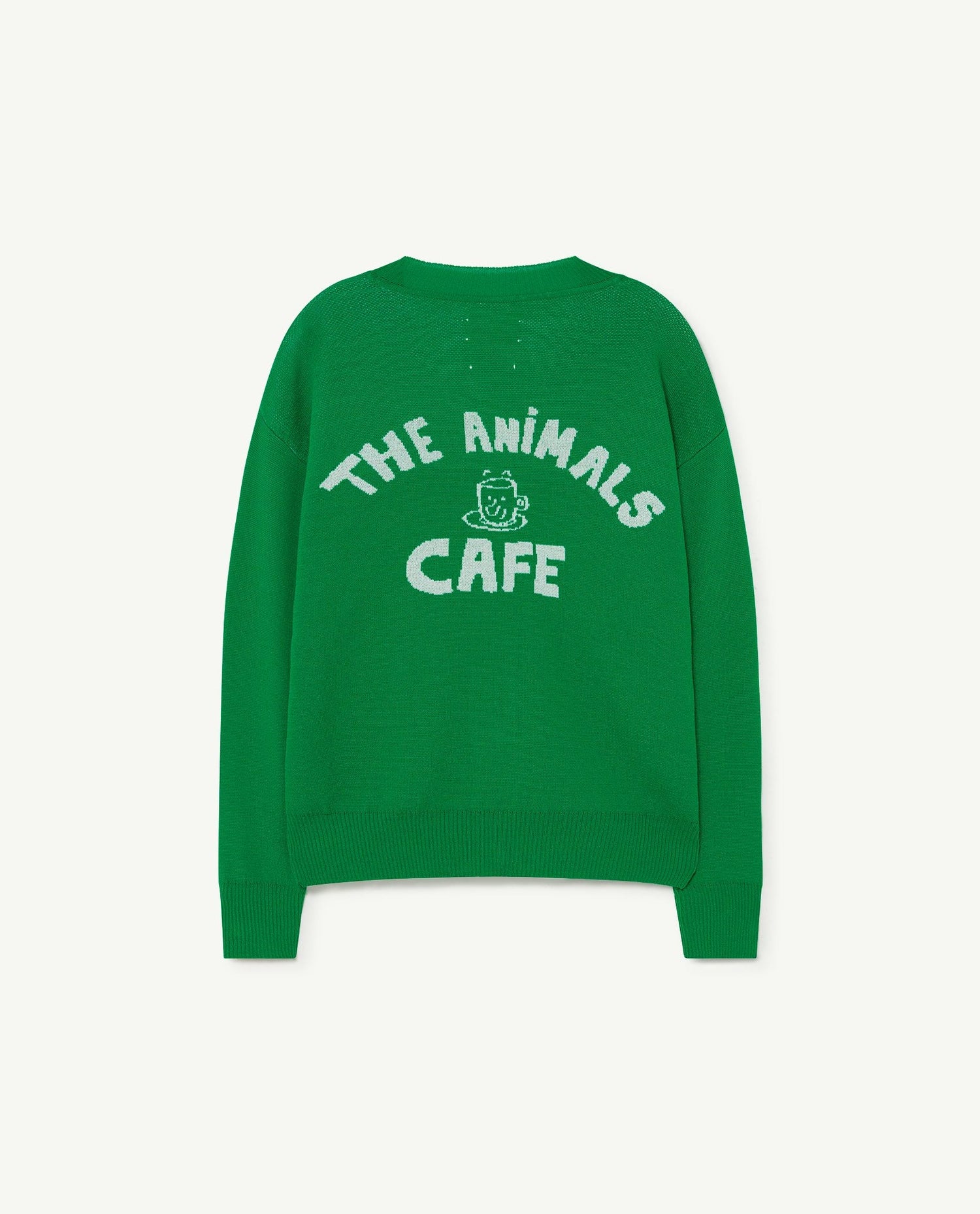 Plain racoon cardigan Green Knitwear The Animals Observatory 