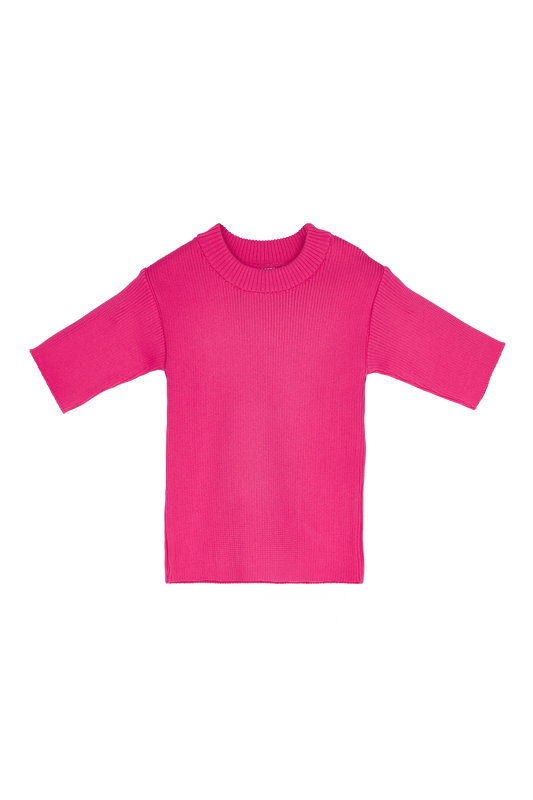 TRACY Fluo Pink - Short Sleeve Jumper | Women