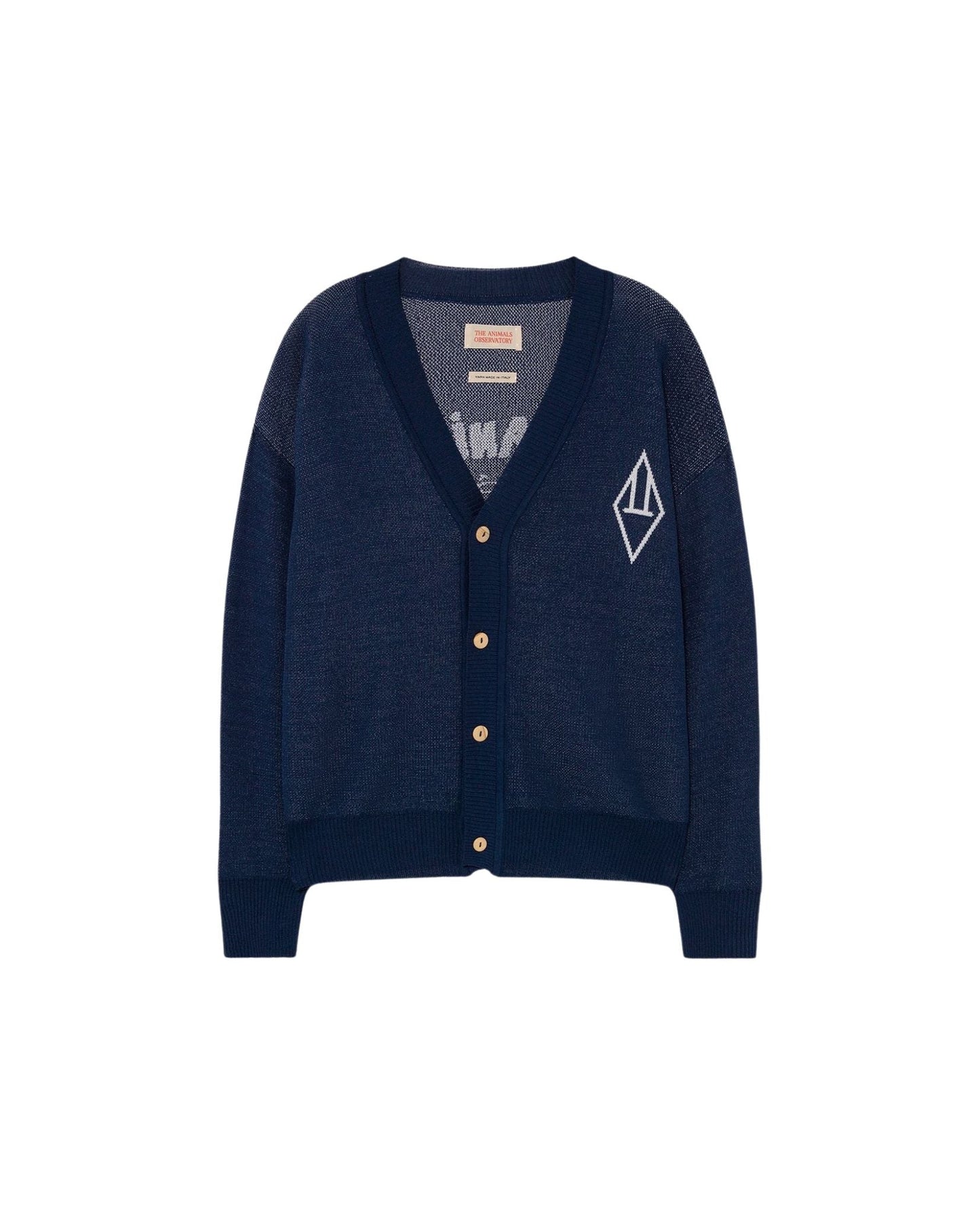 Plain Racoon Cardigan navy Knitwear The Animals Observatory 