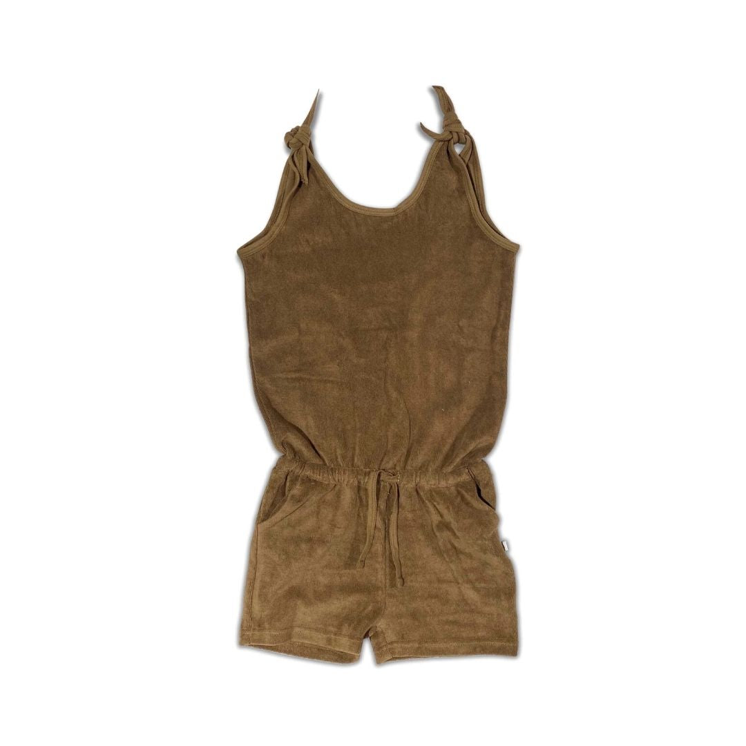 Towelling Playsuit: Breen