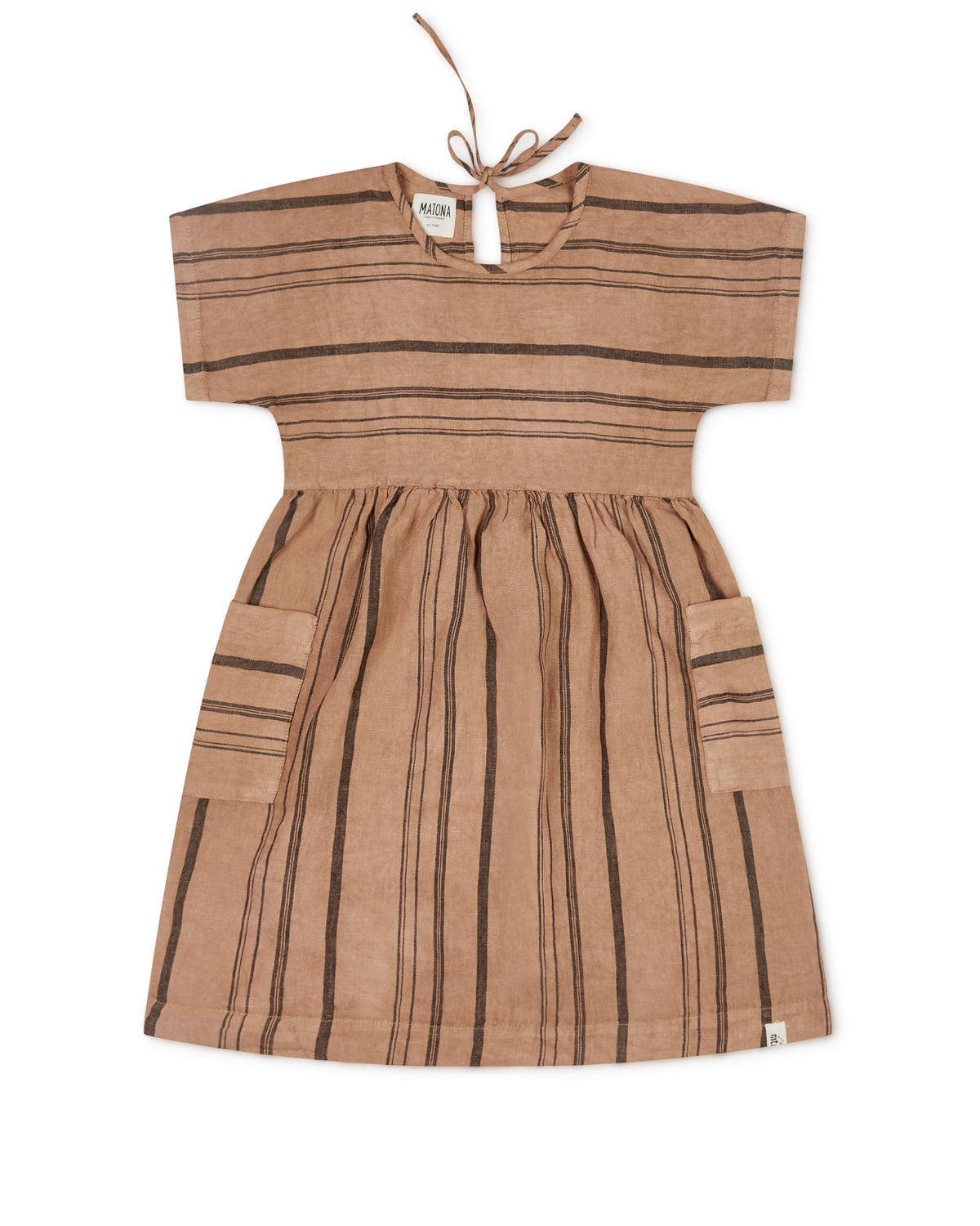 Eden Dress Tan & Striped Dresses Matona 