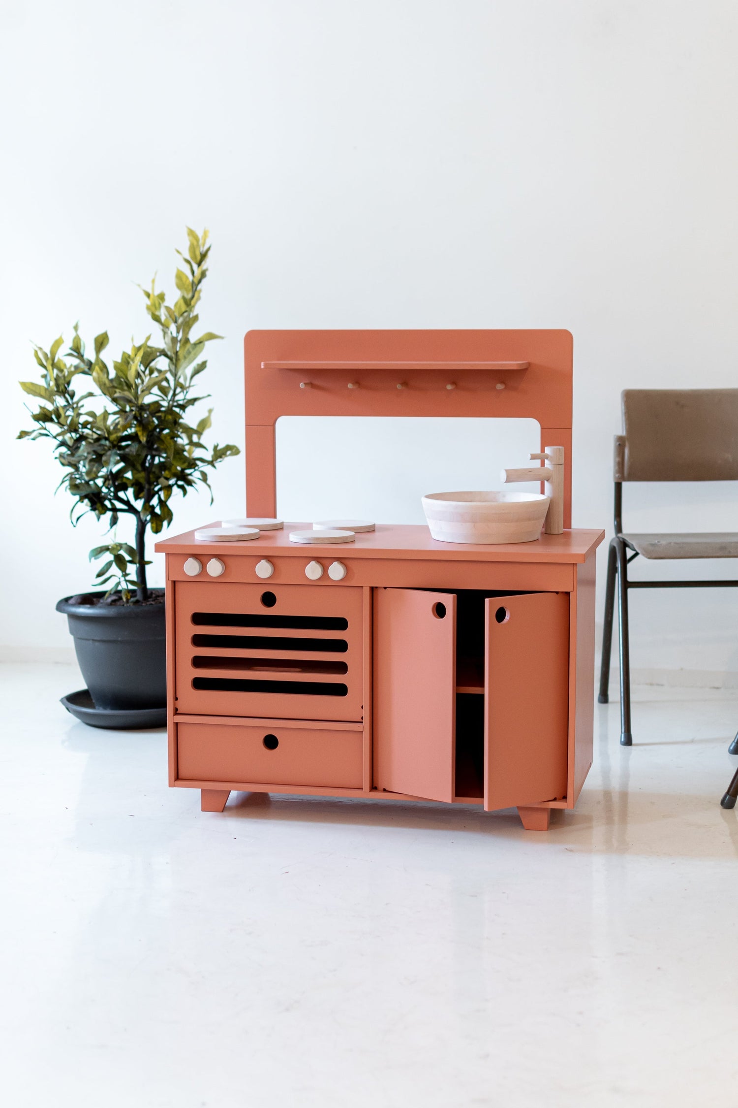 Wooden Play Kitchen - Dusty Pink Kids Room Furniture Midmini 