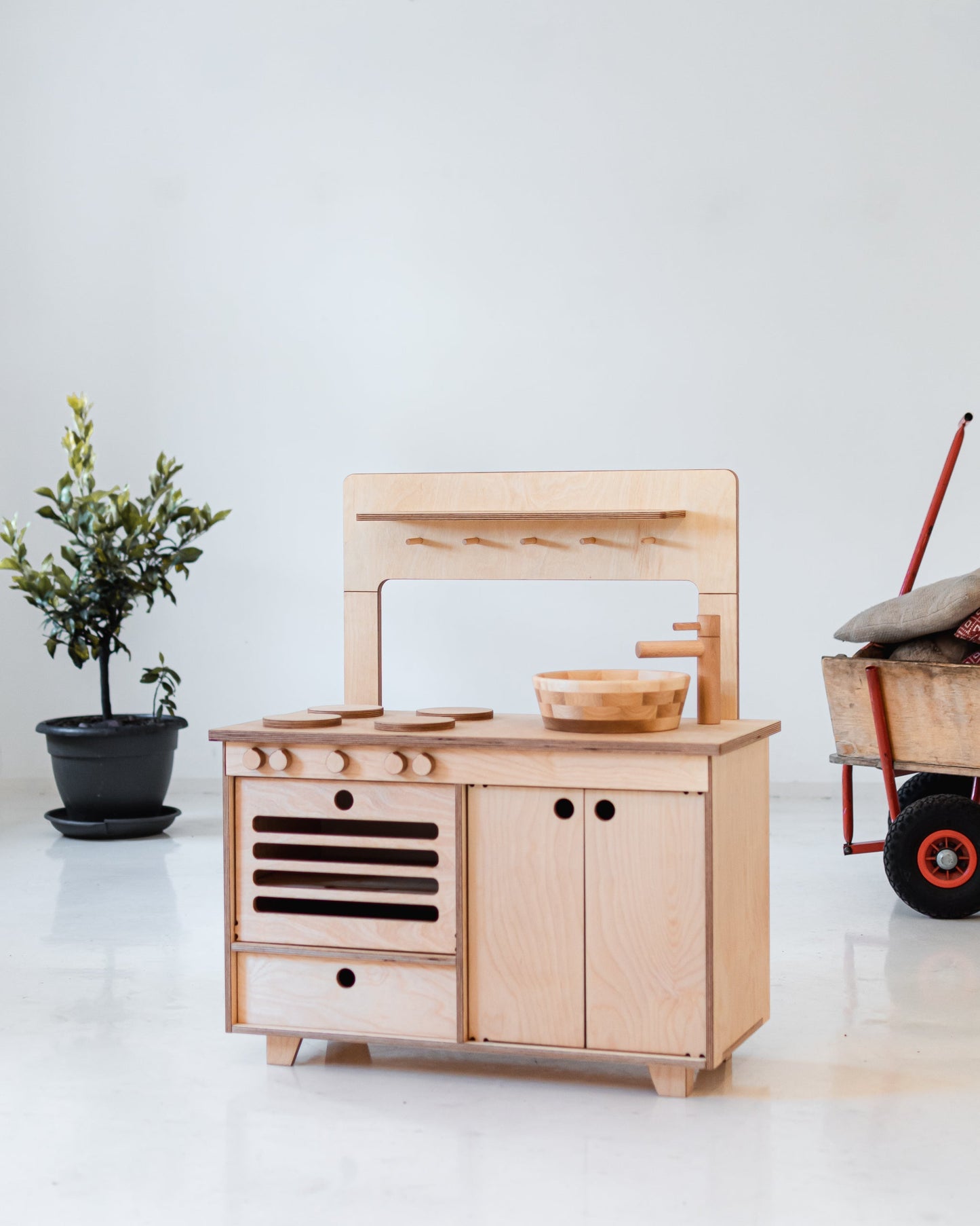 Montessori Wooden Play Kitchen Kids Room Furniture Midmini 